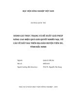 Đánh giá thực trạng và đề xuất giải pháp nâng cao hiệu quả giải quyết khiếu nại, tố cáo về đất đai trên địa bàn huyện tiên du, tỉnh bắc ninh   