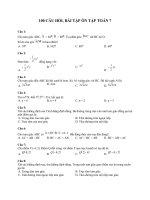 100 CÂU TRẮC NGHIỆM TOÁN 7