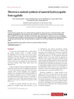 Microwave-assisted synthesis of nanorod hydroxyapatite from eggshells