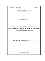 Đặc điểm sa sút trí tuệ sau nhồi máu não ở người bệnh cao tuổi tại bệnh viện đa khoa trung ương thái nguyên