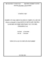Nghiên cứu đặc điểm tái sinh tự nhiên của sến mủ (shorea roxburghii g  don) dưới tán rừng kín thường xanh hơi ẩm nhiệt đới ở khu vực tân phú, tỉnh đồng nai TT 