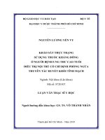 khảo sát thực trạng sử dụng thuốc kháng đông ở ngƣời bệnh ung thƣ cao tuổi điều trị nội trö có chỉ định phõng ngừa thuyên tắc huyết khối tĩnh mạch 