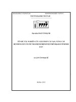 (Luận văn thạc sĩ file word) Nghiên cứu giải pháp cải tạo, nâng cấp hệ thống xử lý nước thải một số bệnh viện trên địa bàn tình Nghệ An