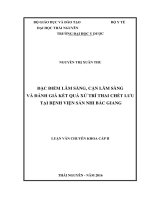 Đặc điểm lâm sàng cận lâm sàng và đánh giá kết quả xử trí thai chết lưu tại bệnh viện sản nhi bắc giang