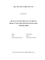 Quản lý tài sản công của các đơn vị thuộc ủy ban nhân dân huyện mai châu, tỉnh hòa bình   