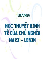 HỌC THUYẾT KT của CN MARX – LENIN (LỊCH sử các học THUYẾT KT SLIDE) (chữ biến dạng do slide dùng font VNI times, tải về xem bình thường) 