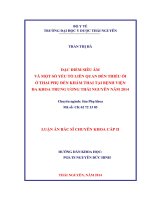 Đặc điểm siêu âm và một số yếu tố liên quan đến thiếu ối ở thai phụ điến khám thai tại bệnh viện đa khoa trung ương thái nguyên năm 2014