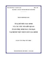 tỉ lệ bí tiểu sau sinh và các yếu tố liên quan ở sản phụ sinh ngả âm đạo tại bệnh viện nhân dân gia định 