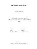 Phát triển du lịch sinh thái trên địa bàn huyện bà vì, thành phố hà nội   