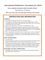 iinntteerrnnaattiioonnaall mmaatthheemmaattiiccss aasssseessssmmeennttss ffoorr sscchhoooollss