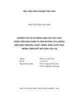 Nghiên cứu sự di động đạm của các loại phân viên nhả chậm và ảnh hưởng của chúng đến sinh trưởng, phát triển, năng suất ngô trồng trên đất đỏ vàng lào cai 