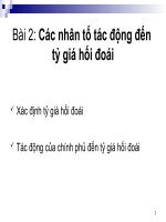 Các nhân tố tác động đến tỷ giá hối đoái (QUẢN TRỊ tài CHÍNH QUỐC tế SLIDE) 