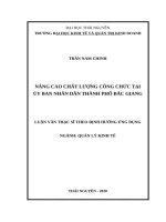 Nâng cao chất lượng công chức tại ủy ban nhân dân thành phố bắc giang 