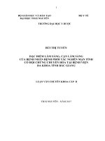 Đặc điểm lâm sàng cận lâm sàng của bệnh nhân bệnh phổi tắc nghẽn mạn tính có hội chứng chuyển hóa tại bệnh viện đa khoa tỉnh bắc giang