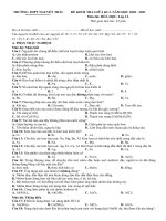 ĐỀ THAM KHẢO GIỮA HỌC KÌ 2 LỚP 12 THEO BẢN ĐẶC TẢ VÀ ĐÁP ÁN