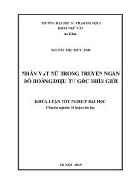 Nhân vật nữ trong truyện ngắn đỗ hoàng diệu từ góc nhìn giới 