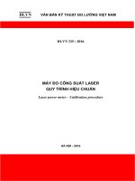 ĐLVN 325:2016 Máy đo công suất Laser. Quy trình hiệu chuẩn