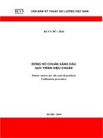 ĐLVN 307:2016 Đồng hồ chuẩn xăng dầu. Quy trình hiệu chuẩn