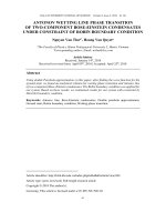 ĐƯỜNG CHUYỂN PHA DÍNH ƯỚT ANTONOV CỦA NGƯNG TỤ BOSE-EINSTEIN HAI THÀNH PHẦN VỚI ĐIỀU KIỆN BIÊN ROBIN