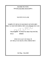 Nghiên cứu đề xuất giải pháp cấp nước biển phục vụ cho nuôi trồng thủy sản tỉnh quảng nam (tt) 
