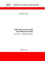 ĐLVN 323:2016 Thiết bị đo tốc độ chuẩn. Quy trình hiệu chuẩn