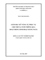 Giáo dục kỹ năng tự phục vụ cho trẻ 5 6 tuổi thông qua hoạt động sinh hoạt hàng ngày 