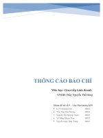 [GIAO TIẾP KINH DOANH][THÔNG CÁO BÁO CHÍ]
