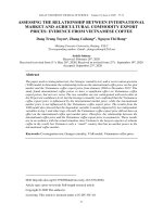 ĐÁNH GIÁ MỐI QUAN HỆ GIỮA GIÁ THỊ TRƯỜNG QUỐC TẾ VÀ GIÁ HÀNG NÔNG SẢN XUẤT KHẨU: BẰNG CHỨNG TỪ CÀ PHÊ VIỆT NAM