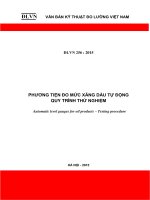 ĐLVN 256:2015 Phương tiện đo mức xăng dầu tự động. Quy trình thử nghiệm