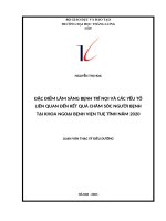 Đặc điểm lâm sàng bệnh trĩ nội và các yếu tố liên quan đến kết quả chăm sóc người bệnh tại khoa Ngoại bệnh viện Tuệ Tĩnh năm 2020