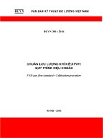 ĐLVN 308:2016 Chuẩn lưu lượng khí kiểu PVTt. Quy trình hiệu chuẩn
