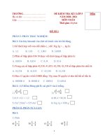 6 đề kiểm tra hay trong kì I Toán lớp 5 năm 2020- 2021 - GIA SƯ HUYỆN THỦY NGUYÊN