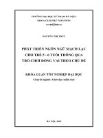 Phát triển ngôn ngữ mạch lạc cho trẻ 5 6 tuổi thông qua trò chơi đóng vai theo chủ đề 