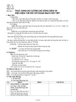Giáo án Vật lý 7 tuần 32: Thực hành đo cường độ dòng điện và hiệu điện thế đối với đoạn mạch nối tiếp