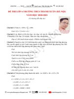 Đề thi lớp 6 Trường THCS Thanh Xuân Hà Nội năm 2020- 2021 (có hướng dẫn đáp án) - GIA SƯ HUYỆN THỦY NGUYÊN