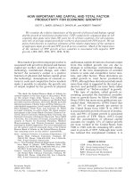 Total Factor Productivity (TFP) and Economic Growth