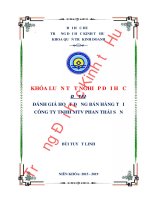 Luận văn kinh tế ĐÁNH GIÁ HOẠT ĐỘNG BÁN HÀNG TẠI CÔNG TY TNHH MTV PHAN THÁI SƠN