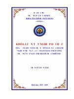 Luận văn kinh tế ĐO LƯỜNG KHẢ NĂNG TRẢ NỢ ĐÚNG HẠN CỦA DOANH NGHIỆP NHỎ VÀ VỪA TẠI NGÂN HÀNG