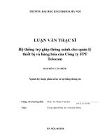 Hệ thống trợ giúp thông minh cho quản lý thiết bị và hàng hóa của công ty FPT telecom