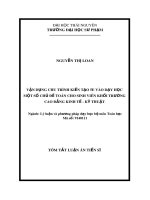 Tóm tắt luận án Tiến sĩ Lý luận và phương pháp dạy học bộ môn Toán học: Vận dụng chu trình kiến tạo 5E vào dạy học một số chủ đề toán cho sinh viên khối trường cao đẳng kinh tế -