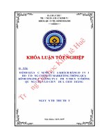 Luận văn kinh tế ĐÁNH GIÁ SỰ CẢM NHẬN CỦA KHÁCH HÀNG ĐỐI VỚI HOẠT ĐỘNG CONTENT MARKETING