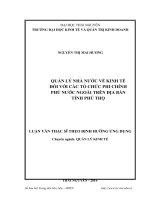 Quản lý nhà nước về kinh tế đối với các tổ chức phi chính phủ nước ngoài trên địa bàn tỉnh phú thọ 