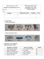 Đề thi học kì 2 môn tiếng anh lớp 3 năm 2019 2020   trường tiểu học vĩnh thuận tây 1