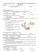 Đề kiểm tra giữa học kì 1 môn Sinh lớp 8 năm 2020-2021 - THCS Nguyễn Chí Thanh