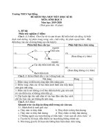 Đề kiểm tra 1 tiết học kì 2 môn Sinh lớp 8 năm 2019-2020 có đáp án - THCS Ngô Đồng