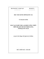 Luận văn Thạc sĩ Quản lý công Đào tạo nghề cho lao động nông thôn trên địa bàn huyện Minh Long, tỉnh Quảng Ngãi