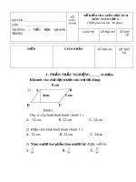Đề thi giữa học kì 2 lớp 4 môn Toán năm 2019-2020 - Trường Tiểu học Quang Trung