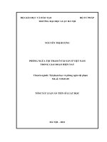 Tóm tắt luận án Tiến sĩ Luật học: Phòng ngừa tội tham ô tài sản ở Việt Nam trong giai đoạn hiện nay