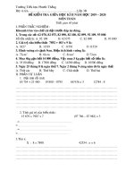 Đề thi giữa học kì 2 lớp 3 môn Toán năm 2019-2020 - Trường Tiểu học Phước Thắng