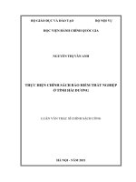 Thực hiện chính sách bảo hiểm thất nghiệp ở tỉnh hải dương 